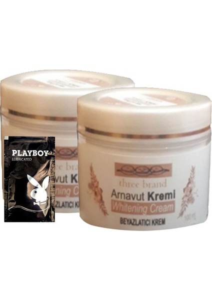 Arnavut Kremi HAZINE2-2:0382 2li Birden 100 ml Whitening Cream Aklık Kremi + 1 Tane Hediye Jel