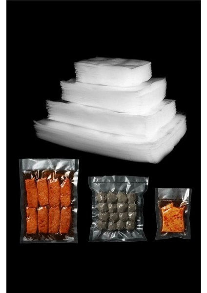 Tırtıklı Vakum Makinesi Poşeti Vakum Poşet Ev Tipi 30X40 cm 25 Adet
