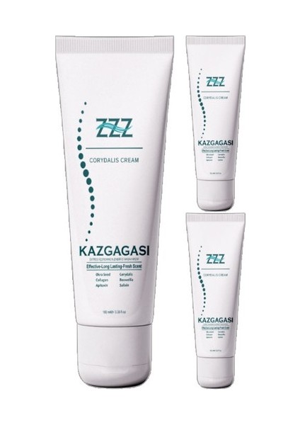 Zzz Kaz Gagası 3 Adet Özel Karışımlı Corydalis 100 ml Sırt Bel Kas Iskelet Kısmi Kullanım Kremi
