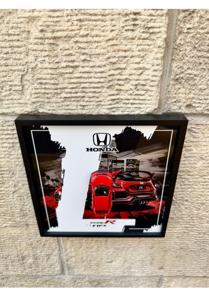 Honda Civic Typer 21X21 cm Çerçeveli Metal Levha Baskı fırsatları