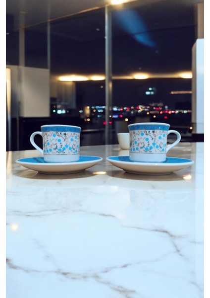 Altın Yaldızlı Kütahya'dan Özel Günler Için 2 Kişilik Kahve Seti - 4 Parça Hediyelik Porselen Fincan Takımı fiyatları