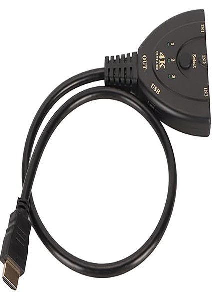 HDMI 4K Ultra Hd 2160P USB Güç Kablolu HDMI 3 Port Ultra Hd Switch Çoklayıcı Çoğaltıcı