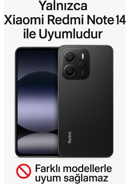 Xiaomi Redmi Note 14 Mat Siyah Uyumlu Kılıf – Yumuşak Silikon, Koruyucu, Şok emici kapak
