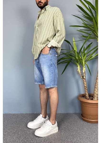 Boyfriend Taşlanmış Kot Şort