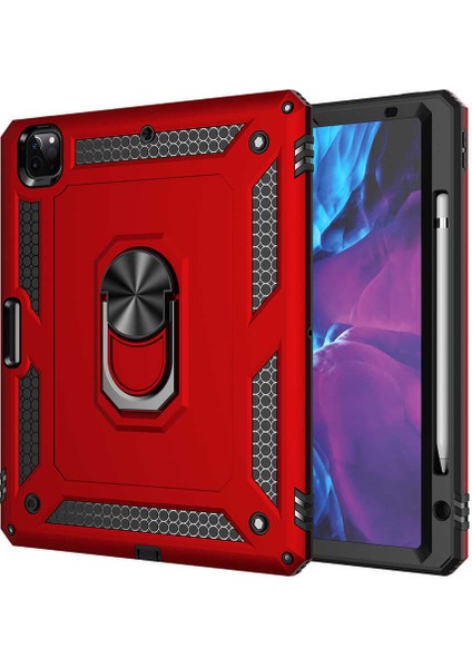 iPad Pro 12.9 2020 (4.nesil) - Uyumlu Uyumlu Zore Tablet Vega Kapak-Kırmızı