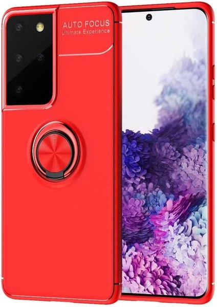 Galaxy S21 Ultra Kılıf Fzd Ravel Silikon Kapak-Kırmızı