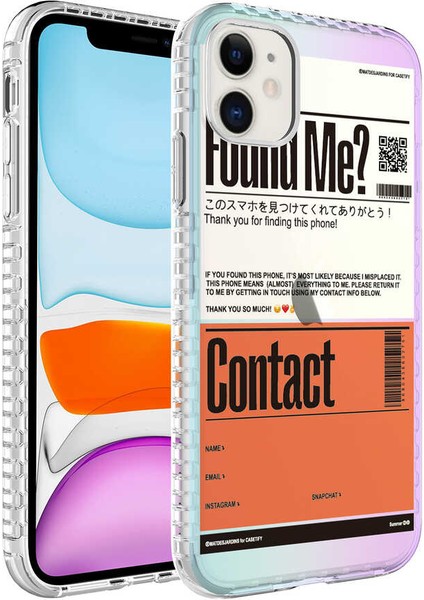 Apple iPhone 11 Kılıf Airbag Kenarlı Renkli Desenli Silikon Fzd Elegans Kapak-No6