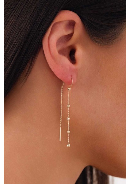 14 Ayar Altın Sallantılı Dorikalı Küpe modelleri