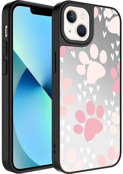 Apple iPhone 13 Kılıf Aynalı Desenli Kamera Korumalı Parlak Fzd Mirror Kapak-Pati