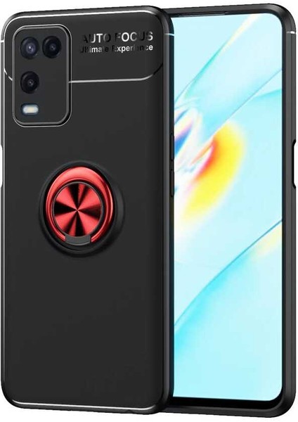 Oppo A54 4g Kılıf Fzd Ravel Silikon Kapak-Siyah-Kırmızı