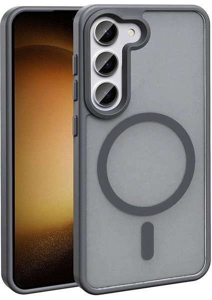 Galaxy S23 Kılıf Magsafe Şarj Özellikli Mat Arka Yüzey Fzd Sio Kapak-Gri