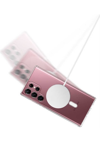 Galaxy S22 Ultra Kılıf Fzd Tacsafe Wireless Kapak-Renksiz modelleri