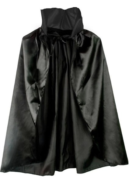 Siyah Renk Yakalı Halloween Pelerini 90 cm