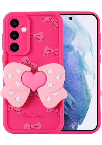 Galaxy A55 Kılıf Kamera Korumalı Figür Tasarımlı Fzd Kapya Kapak-Pembe Koyu