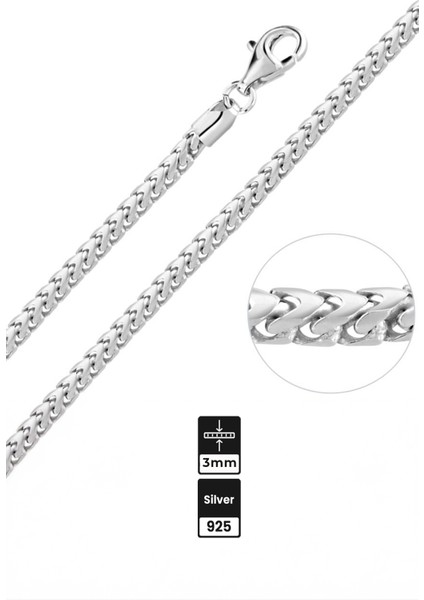 2.5mm Franco Zincir 925 Ayar Gümüş Kolye fırsatları