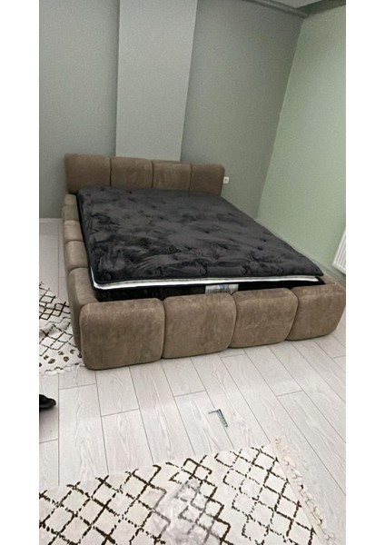 Most Oktagon Bazalı Karyola Kahverengi Bukle Kumaş Işbir Kuştüyü Sünger 160 x 200 Yatak Için(Kurulum Dahil) fiyatları