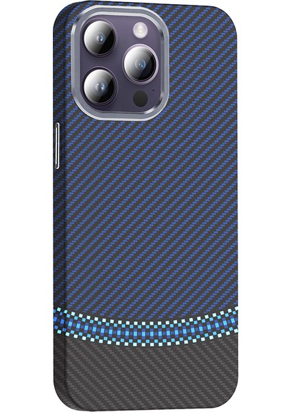 iPhone 14 Pro Max Kılıf Magsafe Şarj Özellikli Karbon Fiber Görünümlü Fzd Gros Kapak - Desert Titan modelleri