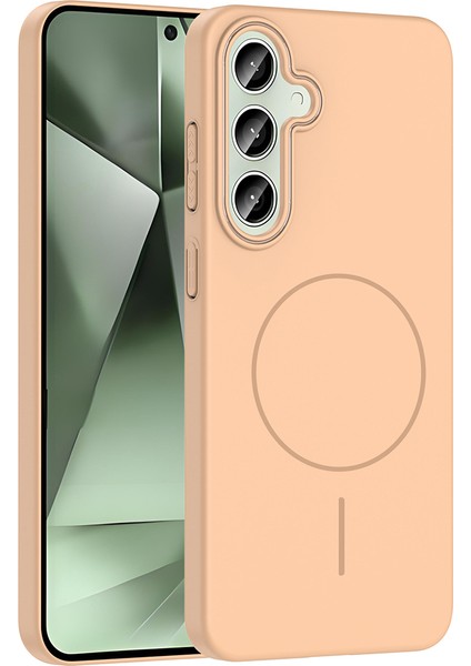 Galaxy S24 Plus Kılıf Magsafe Şarj Özellikli Fzd Ruby Silikon Kapak - Desert Titanyum