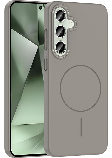 Galaxy S24 Plus Kılıf Magsafe Şarj Özellikli Fzd Ruby Silikon Kapak - Desert Titanyum fiyatları