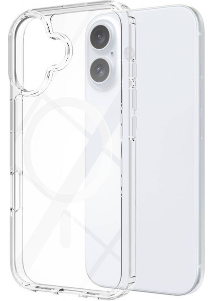 Apple iPhone 16 Plus Kılıf Magsafe Şarj Özellikli Şeffaf Sert Pc Fzd Embos Kapak-Şeffaf modelleri