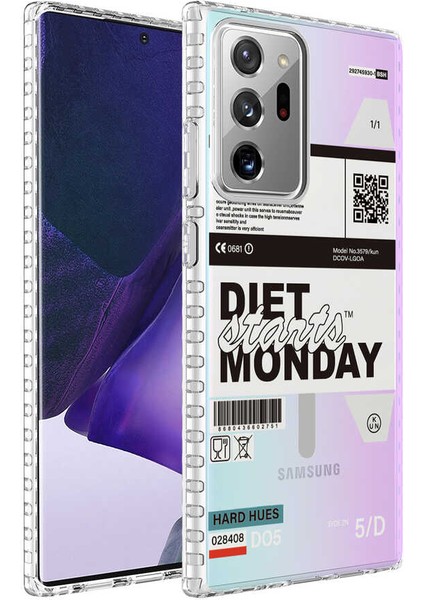 Galaxy Note 20 Ultra Kılıf Airbag Kenarlı Renkli Desenli Silikon Btbm Elegans Kapak-No5