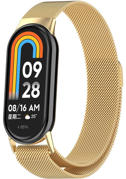 Xiaomi Smart Band 8 Zore Krd-01 Metal Kordon-Gold