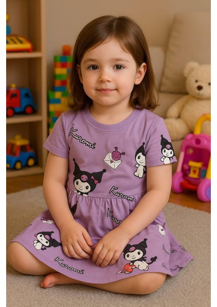 Kuromi Kiz Elbise 100% Pamuklu