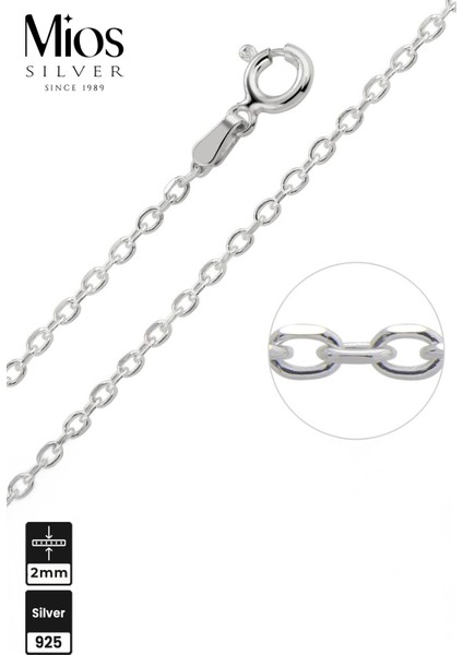 2.5mm Forse Zincir 925 Ayar Gümüş Kolye