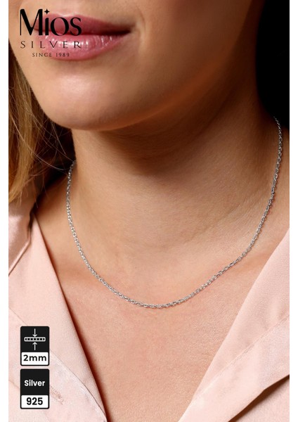 2.5mm Forse Zincir 925 Ayar Gümüş Kolye modelleri