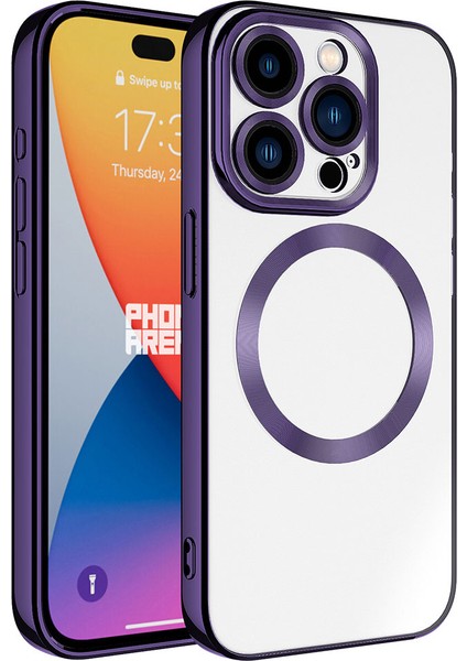 Apple iPhone 15 Pro Max Kılıf Magsafe Wireless Şarj Özellikli Btbm Setro Silikon-Derin Mor