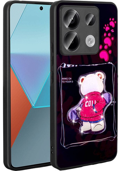Xiaomi Redmi Note 13 Pro 5g Kılıf Parlayan Kabartmalı Ikonik Figürlü Btbm Amas Silikon Kapak-Siyah