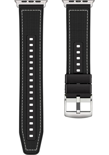 Apple Watch 8 41MM Kordon Kayış Dikiş Desenli Silikon KRD102 Lms