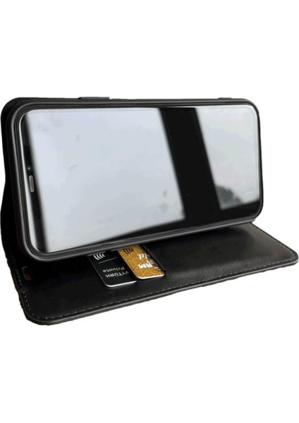 Siyah Xiaomi Poco X3 Gt Kaliteli Suni Deri Cüzdan Kılıf Kapaklı Mıknatıslı Kartlık Bölmeli Cüzdanlı Stand Özellikli modelleri