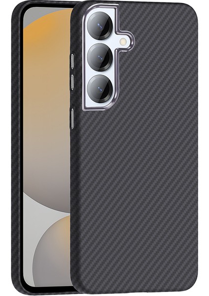 Galaxy S25 Plus Kılıf M-Safe Şarj Özellikli Karbon Fiber Görünümlü Btbm Gros Kapak - Desert Titanyum fiyatları