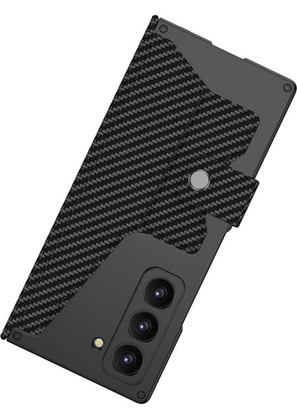 Galaxy Z Fold 6 Kılıf Kamera Korumalı Karbon Tasarımlı Btbm Kıpta Kalemli Fest Kapak-Siyah Karbon fiyatları