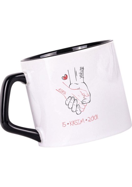 Sevgili ve Eşlere Özel Isim ve Tarih Baskılı Kupa