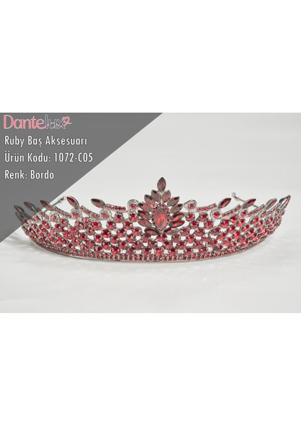Ruby Gelin Tacı Baş Aksesuarı - Bordo modelleri