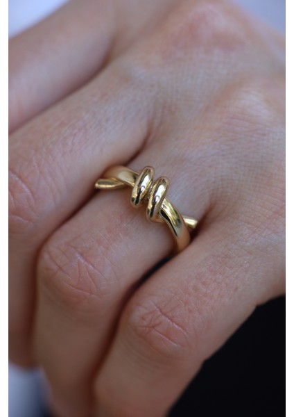 14 Ayar Altın Taşsız Sarmal Yüzük modelleri