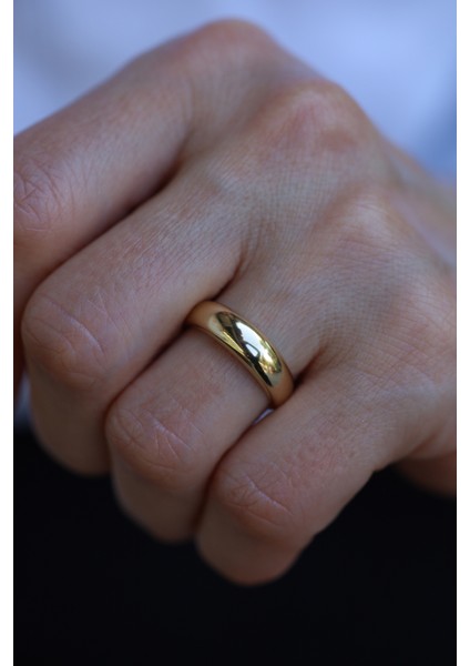 14 Ayar Altın Ince Düz Bombeli Yüzük modelleri