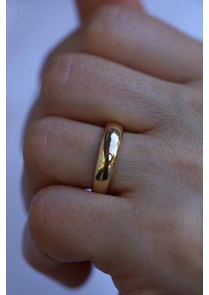 14 Ayar Altın Ince Düz Bombeli Yüzük fırsatları