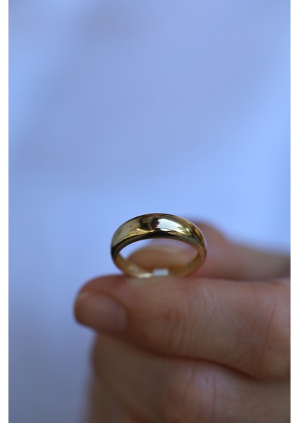 14 Ayar Altın Ince Düz Bombeli Yüzük indirimleri