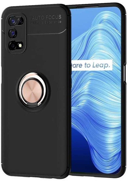 Realme 7 Pro Kılıf Klfs Ravel Silikon Kapak-Siyah-Rose Gold