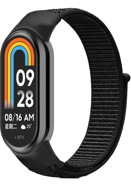 Xiaomi Mi Band 8 Zore Krd-03 Hasır Kordon-Koyu Siyah