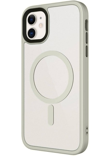 Apple iPhone 11 Kılıf Mat Arka Yüzey Wireless Şarj Özellikli Klfs Flet Magsafe Kapak-Siyah