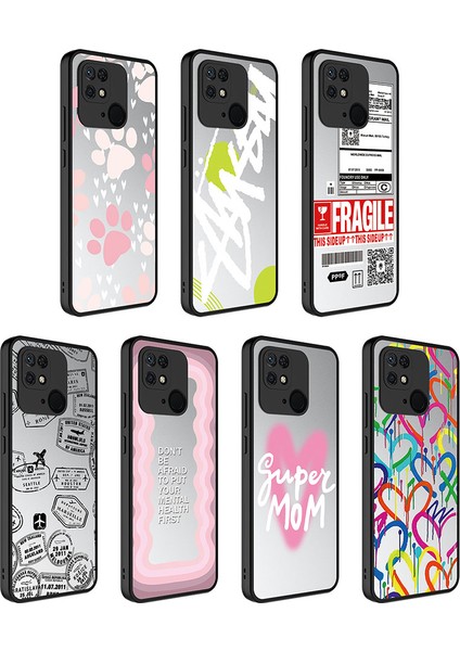 Xiaomi Redmi 10C Kılıf Aynalı Desenli Kamera Korumalı Parlak Klfs Mirror Kapak-Yazı fiyatları