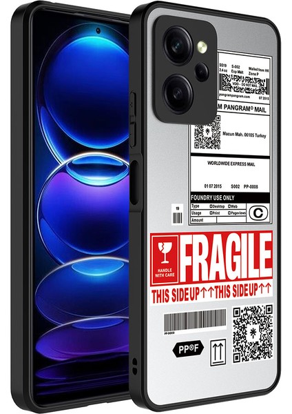 Xiaomi Poco X5 Pro Kılıf Aynalı Desenli Kamera Korumalı Parlak Klfs Mirror Kapak-Fragile