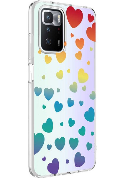 Xiaomi Redmi 10 Kılıf Klfs M-Blue Desenli Kapak-Heart No3