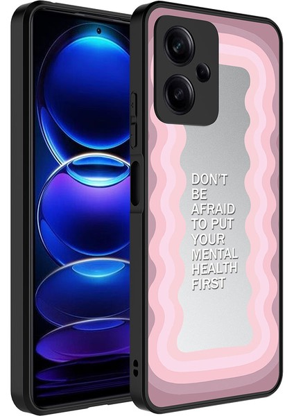 Xiaomi Redmi Note 12 5g Kılıf Aynalı Desenli Kamera Korumalı Parlak Klfs Mirror Kapak-Ayna