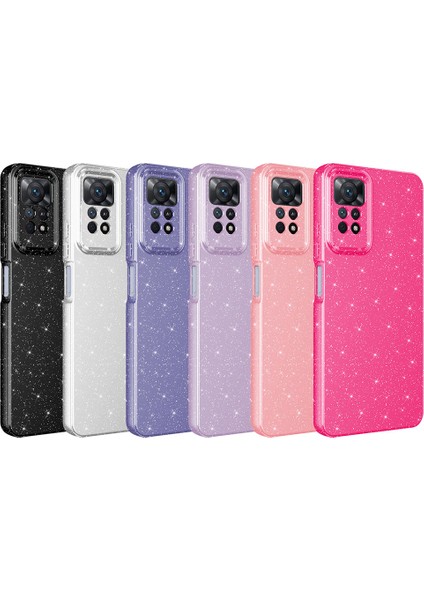 Xiaomi Redmi Note 12 Pro 4g Kılıf Kamera Korumalı Simli Lüks Klfs Koton Kapak-Pembe Koyu fiyatları