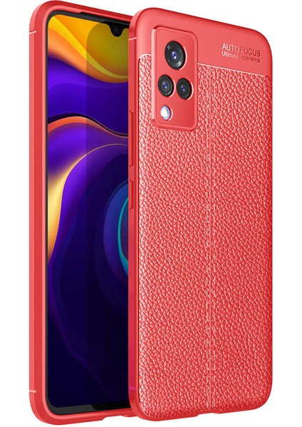 Vivo V21 Kılıf Klfs Niss Silikon Kapak-Kırmızı